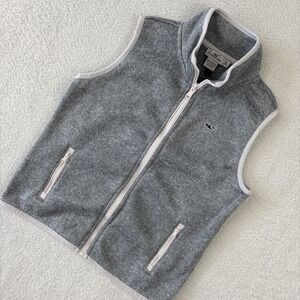 VINEYARD VINES Girls Full-Zip Fleece Vest Medium (10-12) Pink/Gray Preppy Kids